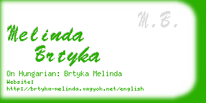 melinda brtyka business card